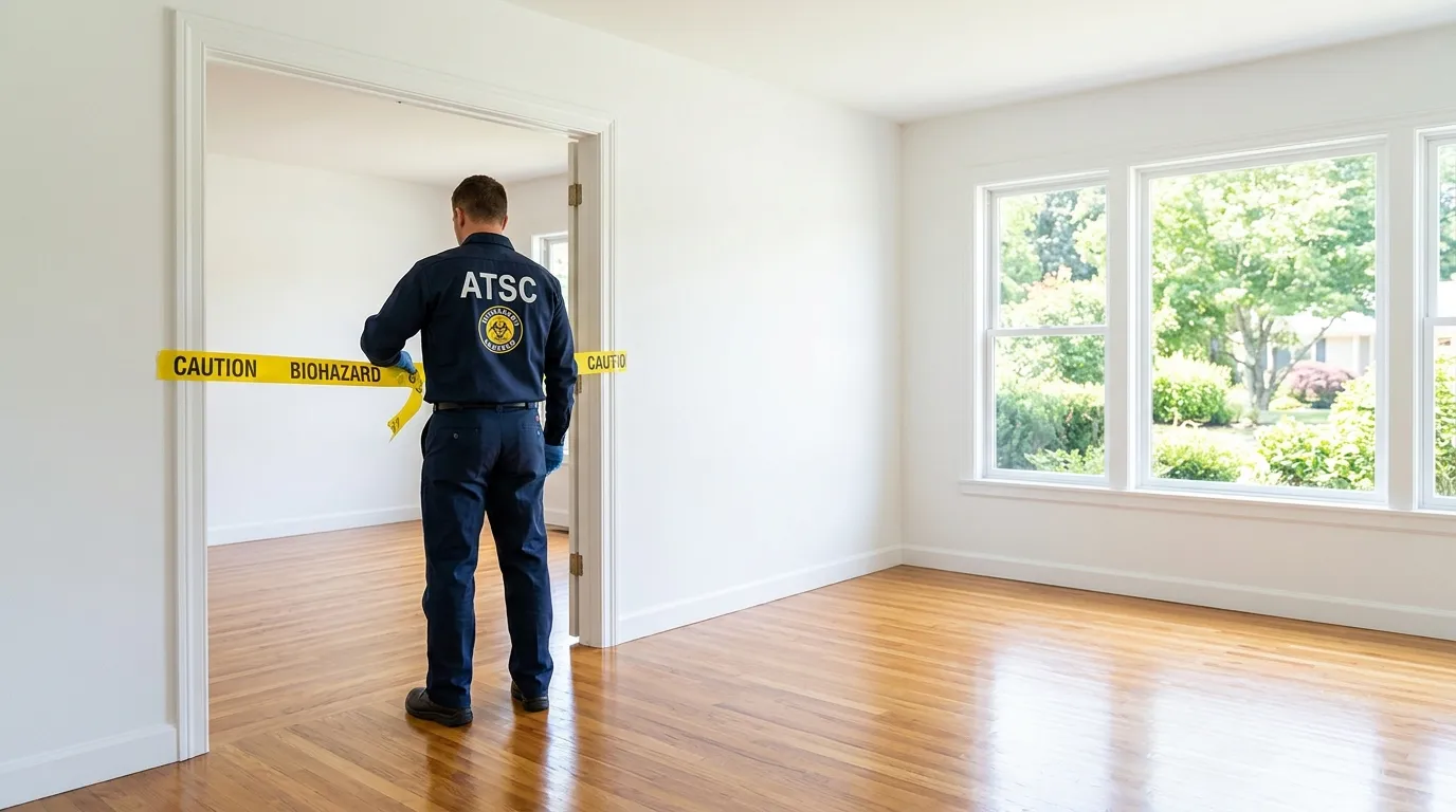 Certified biohazard cleanup crew performing Decomposition Cleanup in Burtonsville